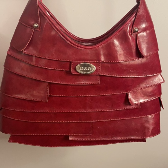 RARE Dolce & Gabbana Red Maroon Layered Handbag - Picture 2 of 13